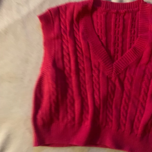 COPY - New boutique gorgeous pink cropped sweater vest - Picture 4 of 6